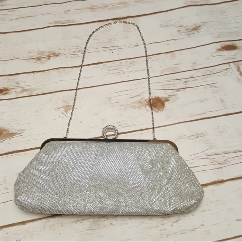 Silver Evening Clutch/ Shoulder Bag